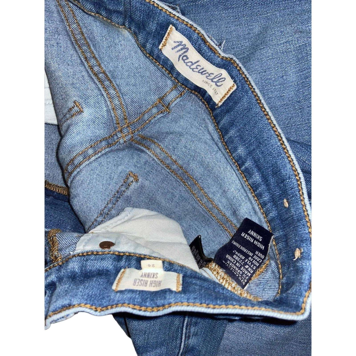 MADEWELL High Riser Skinny Leg Stretch Jeans Sz 26 (W 26 x L 27)