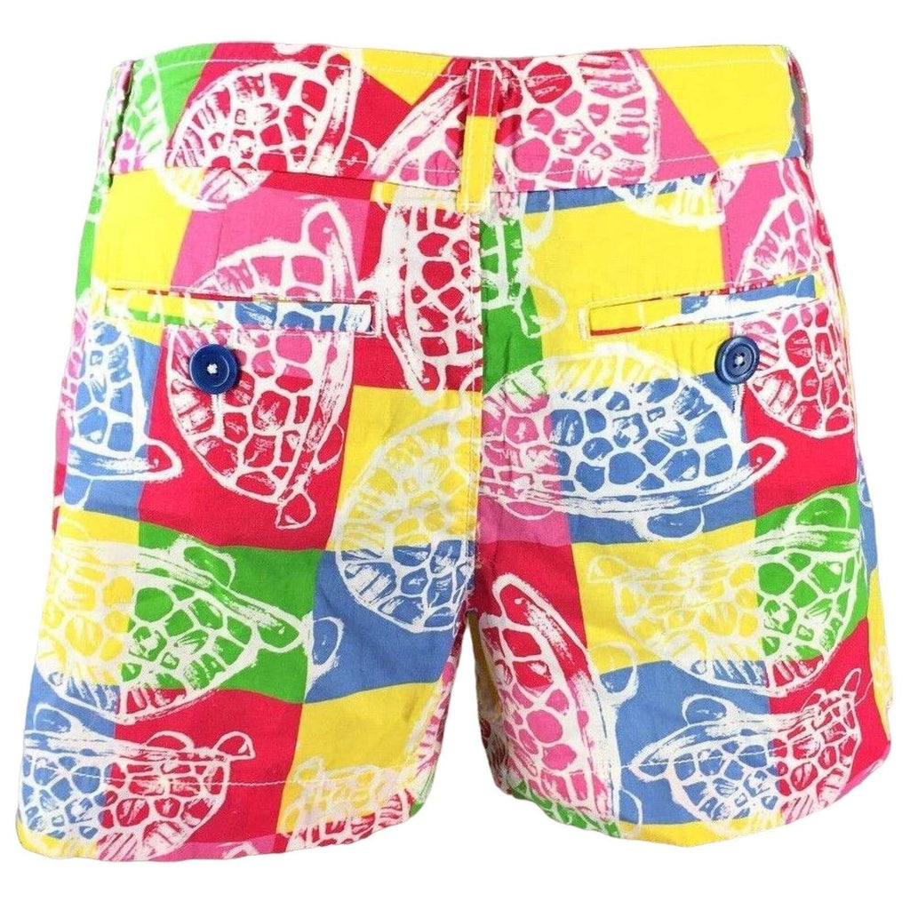 EC!! LILLY PULITZER Turtle Callahan Colorful Chino Shorts Size 2