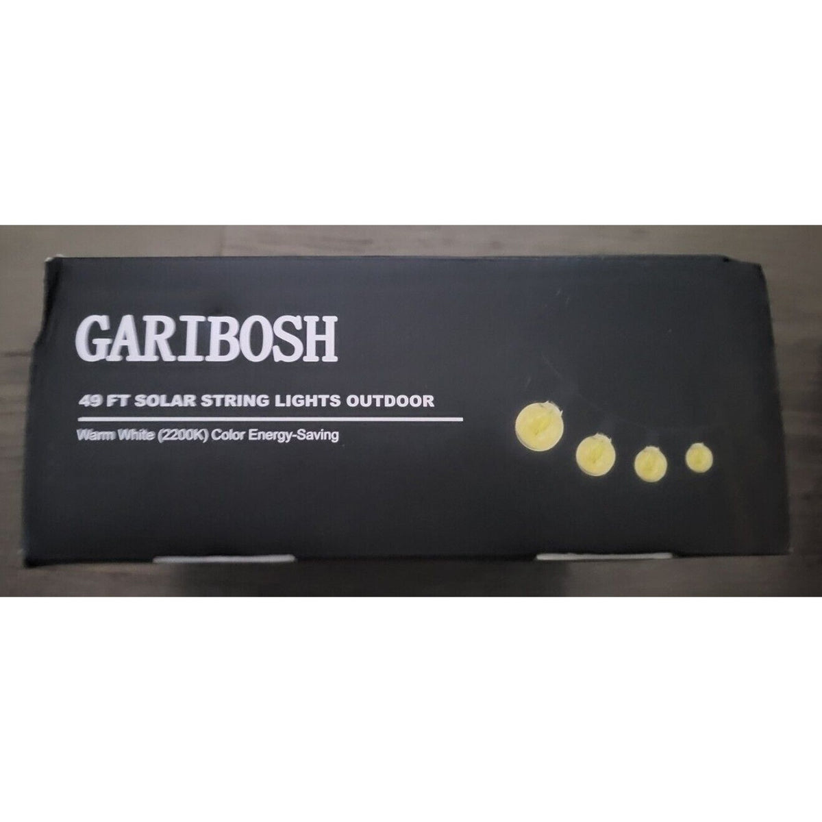 Garibosh Solar String Lights 49' G40 2200K Warm White w/Remote Adjustable Bright