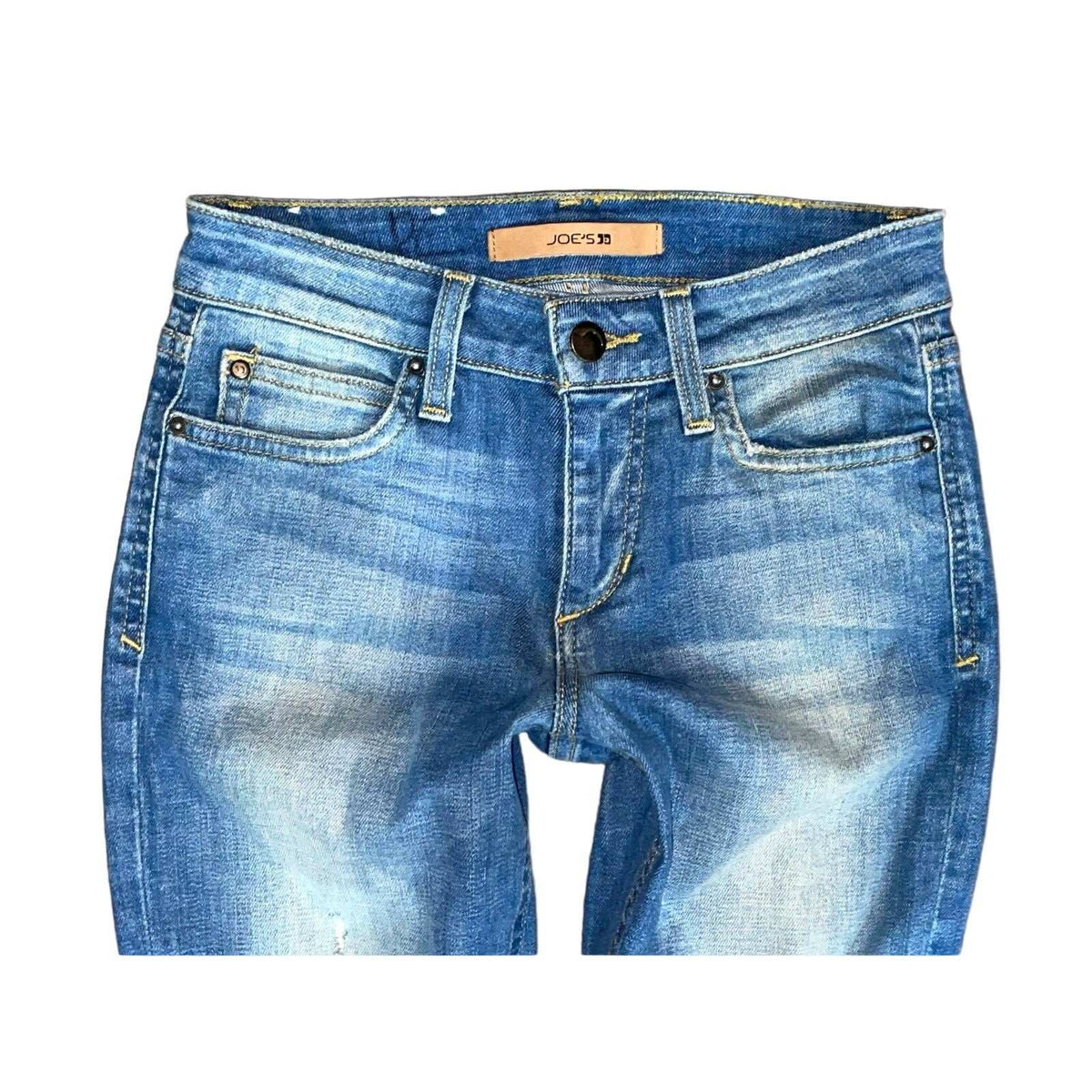 Joe's Jeans Skinny Leg Fray Hem Jeans in Gretchen Wash Ripped Edition Sz 24