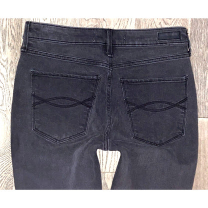 A&F Abercrombie Super Skinny High Rise Ripped Distressed Black Fade Jeans Size 6