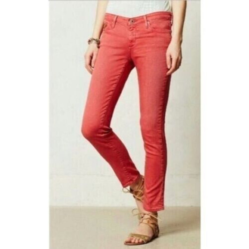 AG Adriano Goldschmied Red Fade The Stevie Straight Ankle Jeans Sz 28