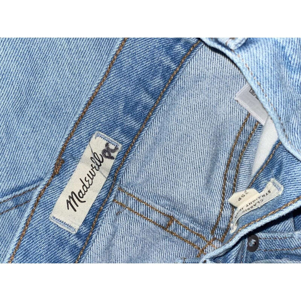 Madewell Classic Straight Leg Button Fly Distressed Jeans Size 25P in Hartsville