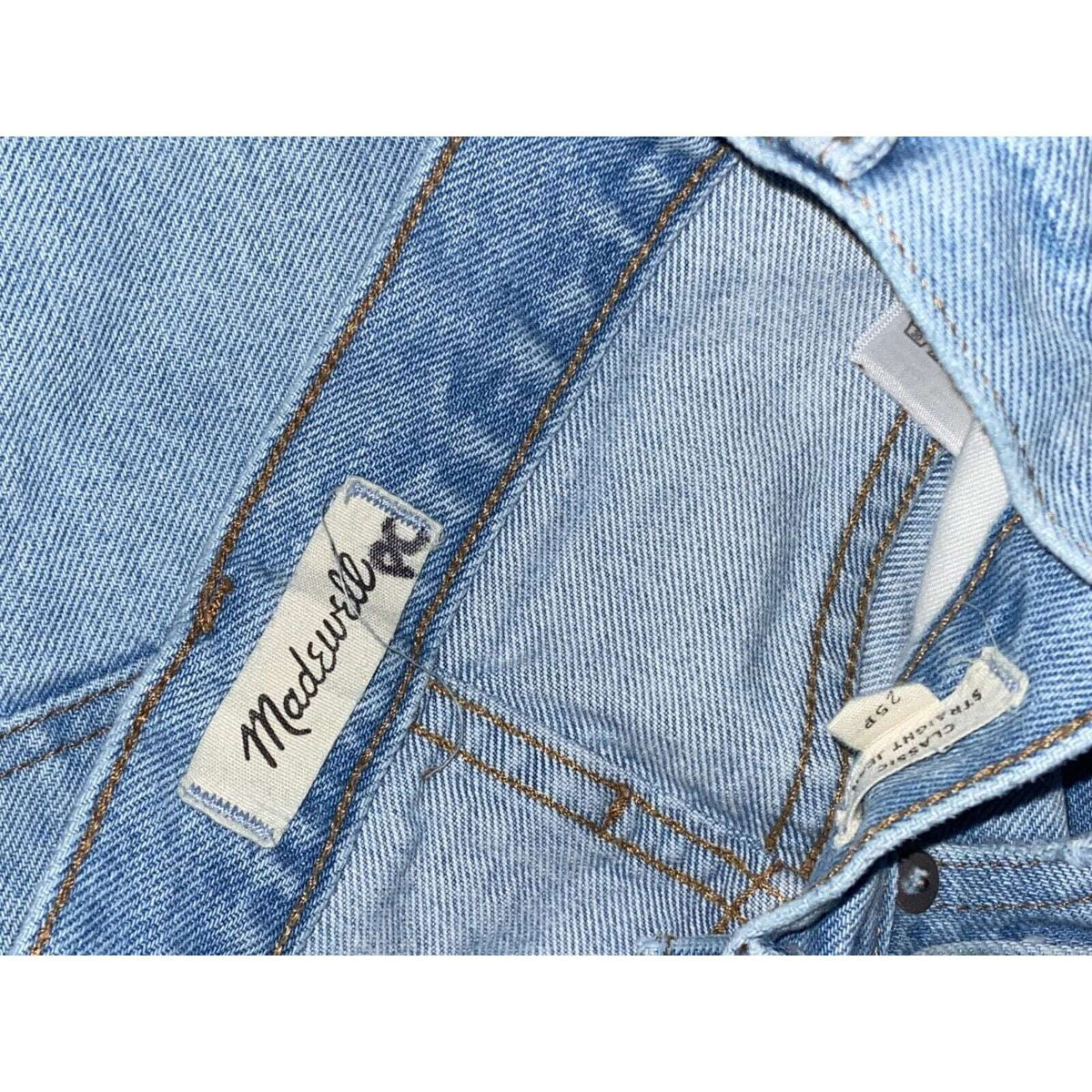 Madewell Classic Straight Leg Button Fly Distressed Jeans Size 25P in Hartsville