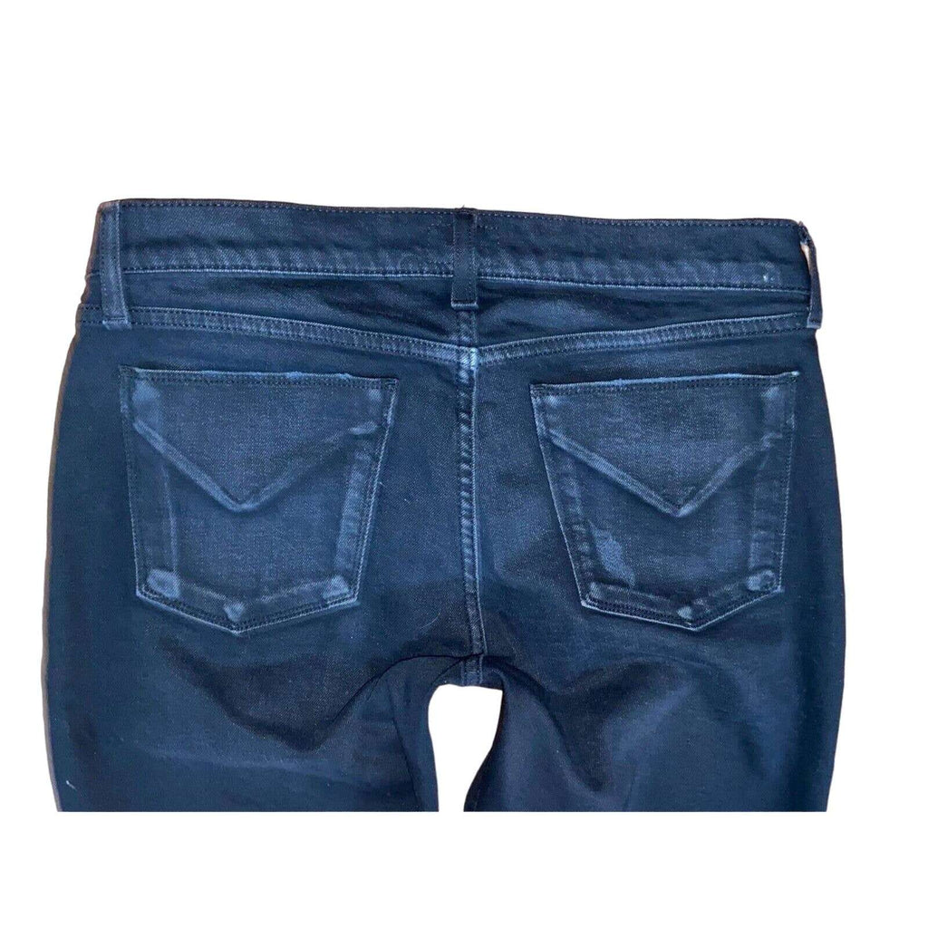Hudson Riley Crop Relaxed Straight Metal Stars Black Fade Jeans Sz 27