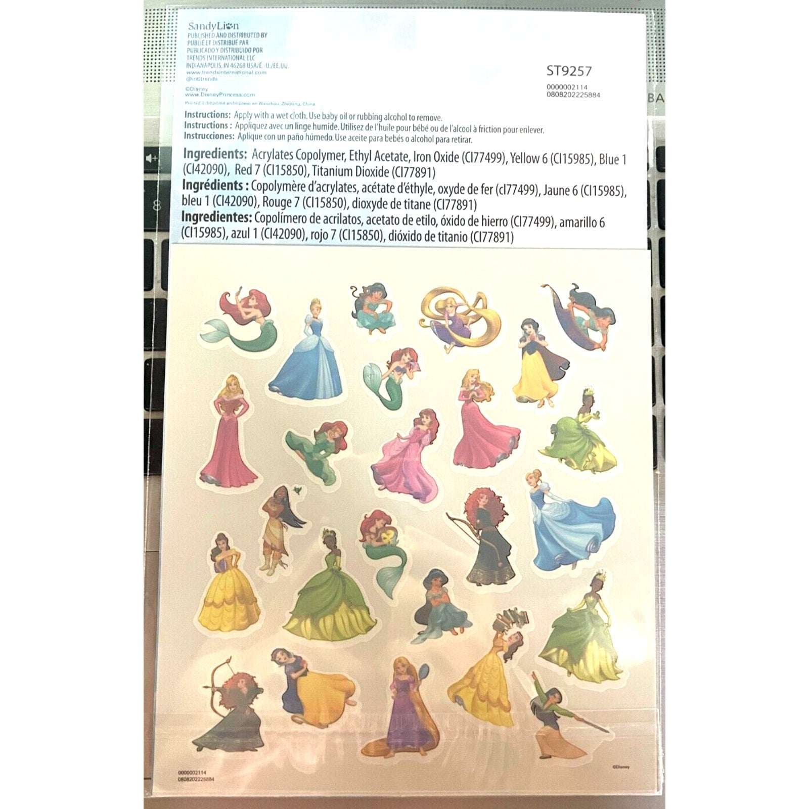 DISNEY Princess Pack of 25 Kids Temporary Tattoos New/Sealed