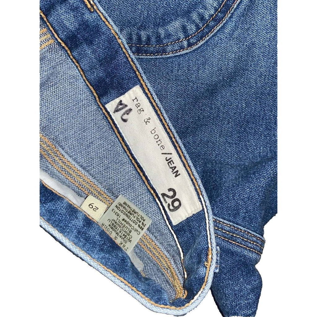 RAG & BONE Lou Blue Hill High Rise Snap/Button Fly Cut Off Denim Shorts Size 29