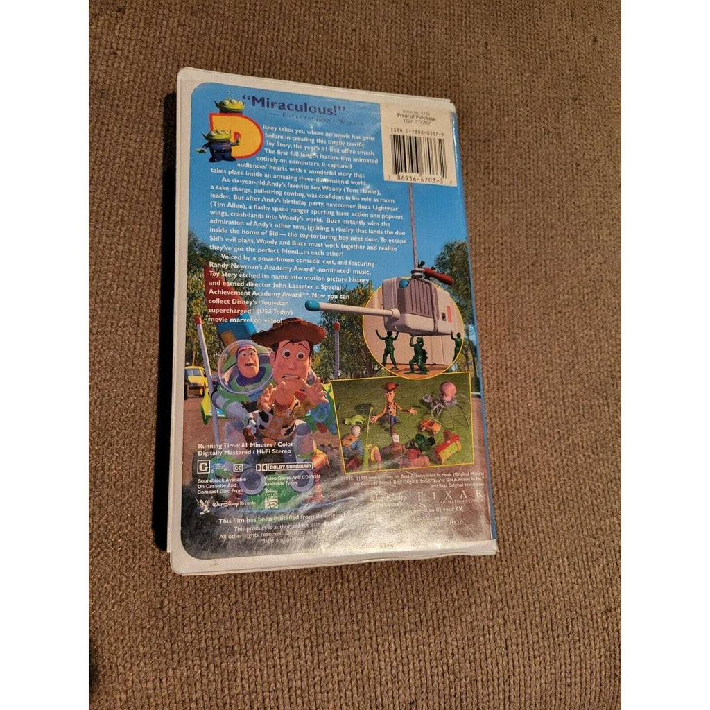 Disney Toy Story VHS Tape 1995 Original Pixar Studios #6703