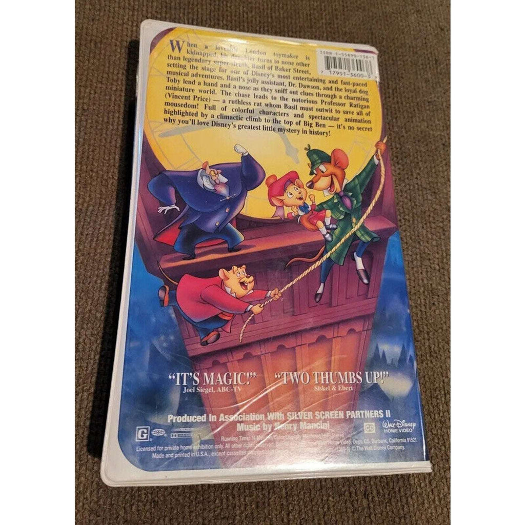 Walt Disney Classic The Great Mouse Detective VHS Black Diamond Ed. 1992 #1360