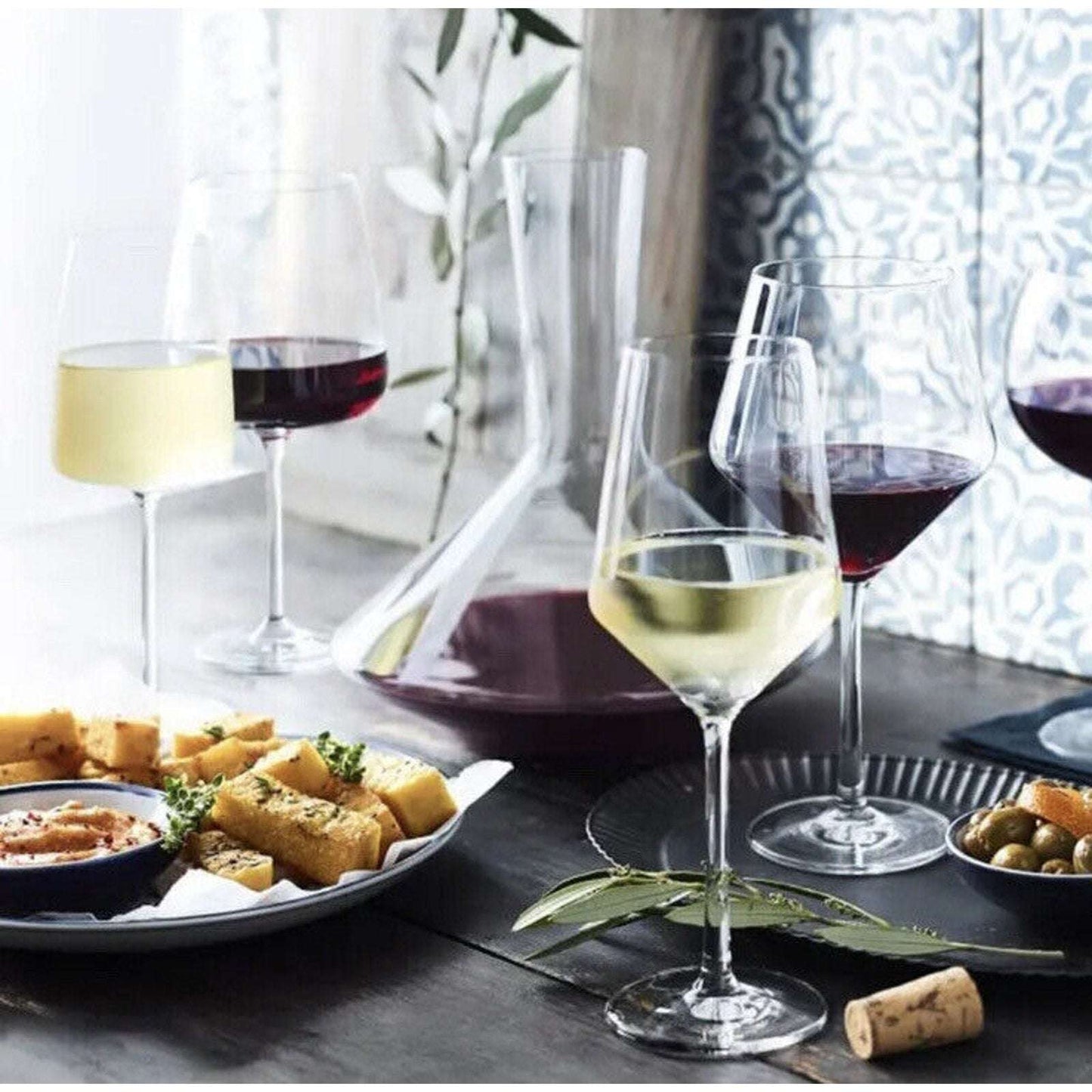 Luna & Mantha Premium Crystal Hand Blown , Long Stem Wine Glasses LM-1035 4 pcs