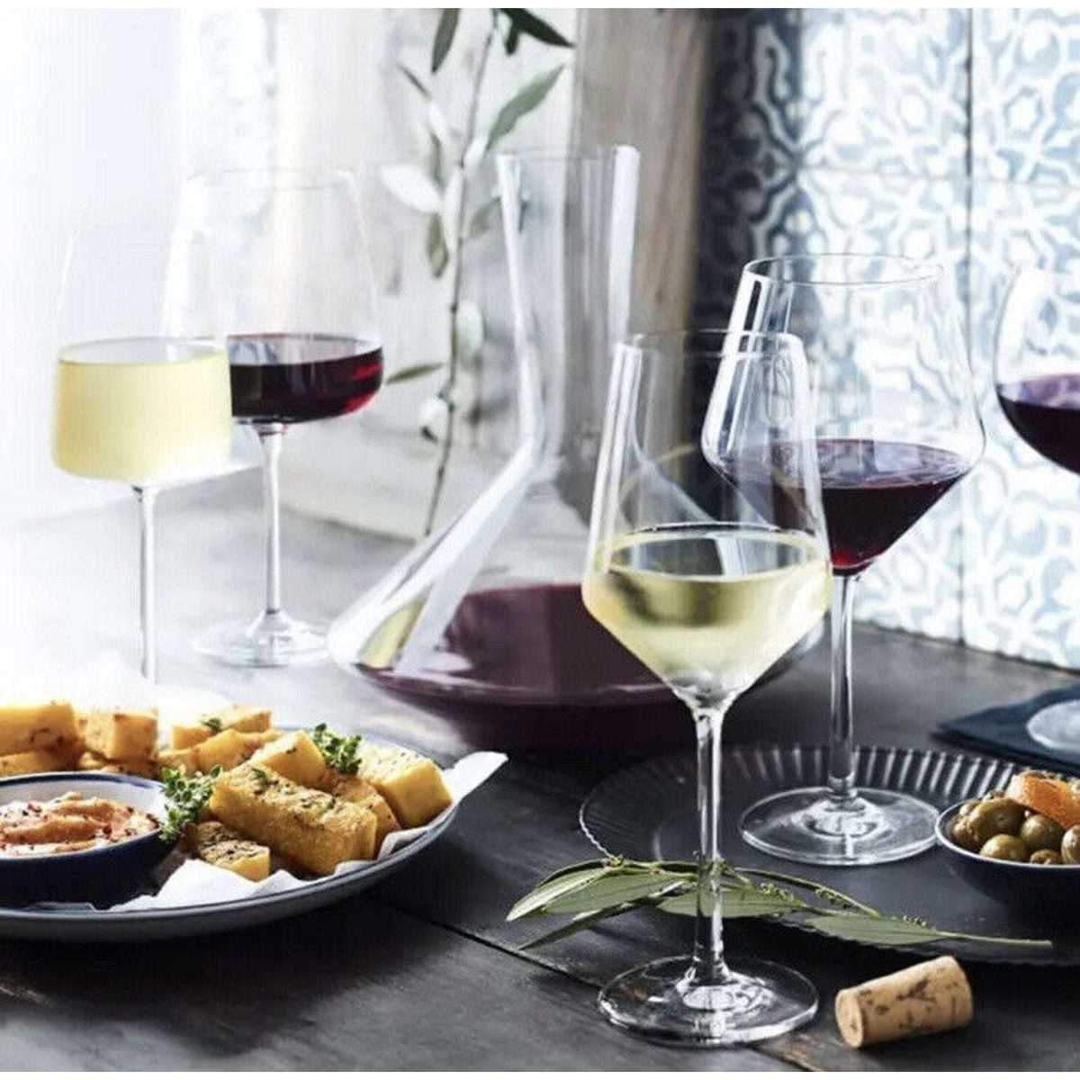 Luna & Mantha Premium Crystal Hand Blown , Long Stem Wine Glasses LM-1035 4 pcs