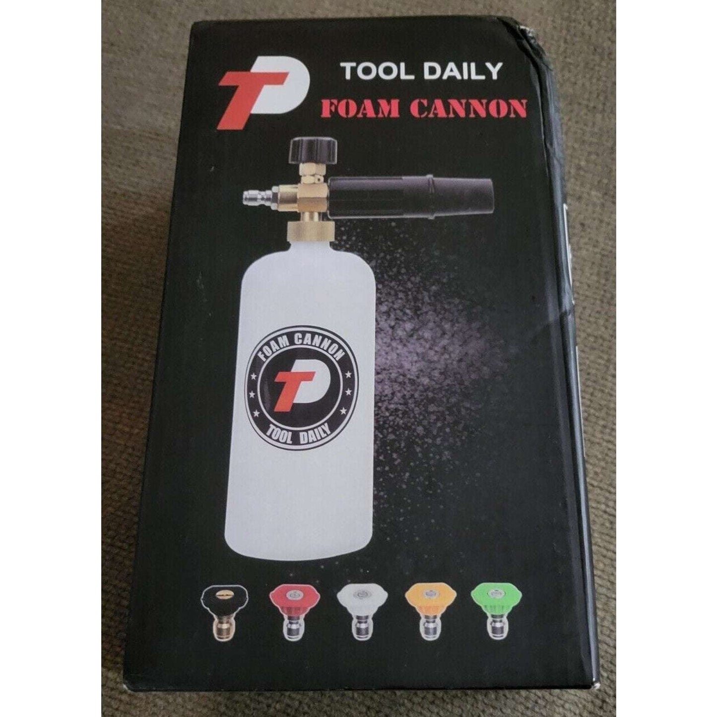 Tool Daily Foam Cannon 1/4" Quick Connector 1 L, 5 Pressure Washer Nozzle Tip `