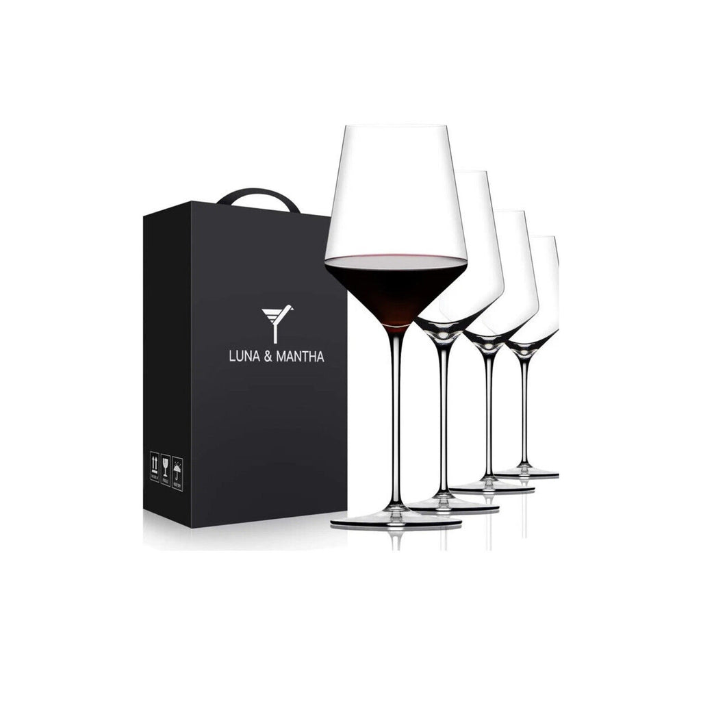 Luna & Mantha Premium Crystal Hand Blown , Long Stem Wine Glasses LM-1035 4 pcs