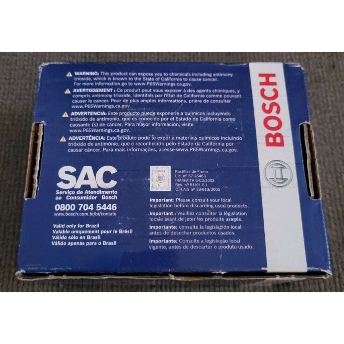 Bosch BE905H Rear Disc Brake Pads Left & Right Complete Set 7784-D905