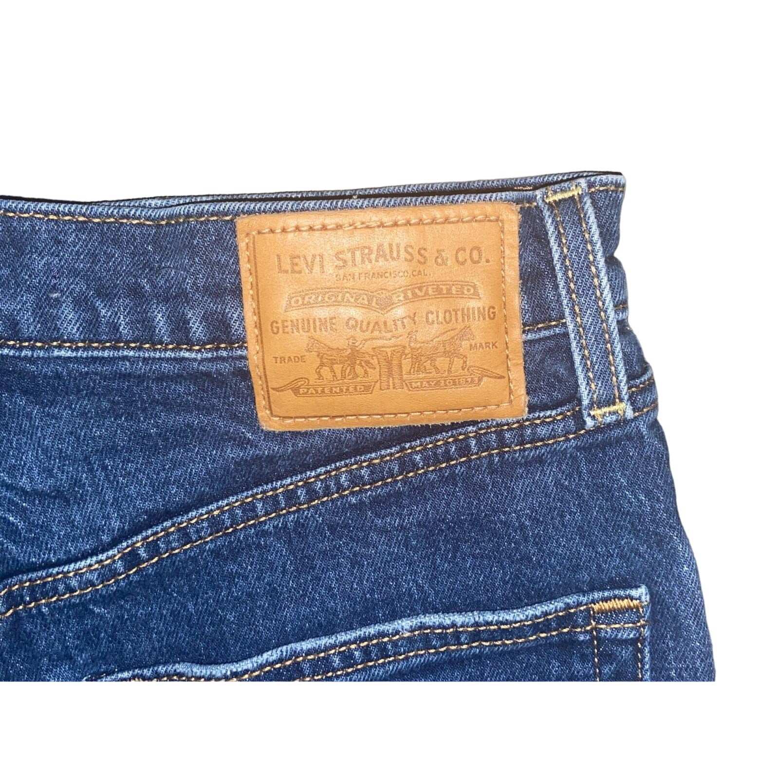 501 LEVI's Premium RIBCAGE Big E Button Fly Distressed Cut Off Jean Shorts Sz 27