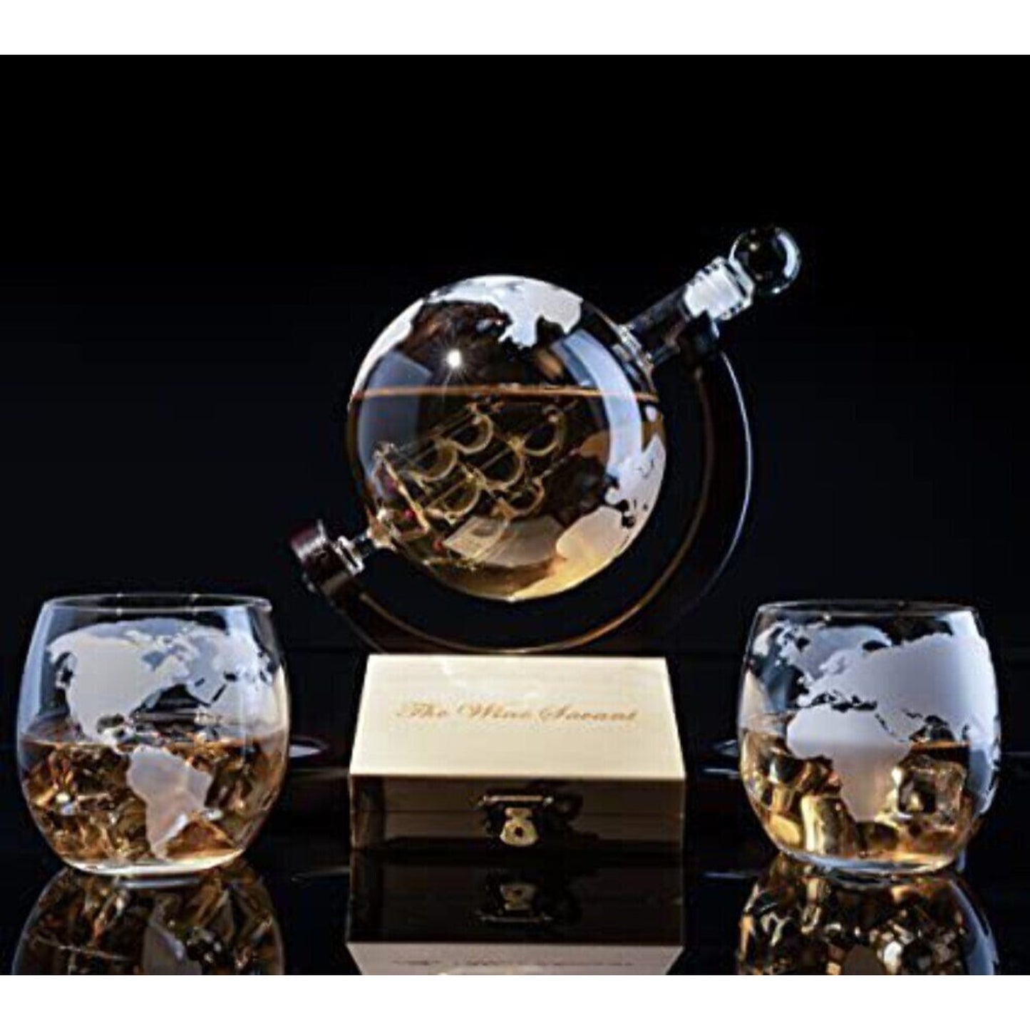 Sailing Whiskey & Wine Decanter Globe Chiller Stones & Glasses The Wine Savant