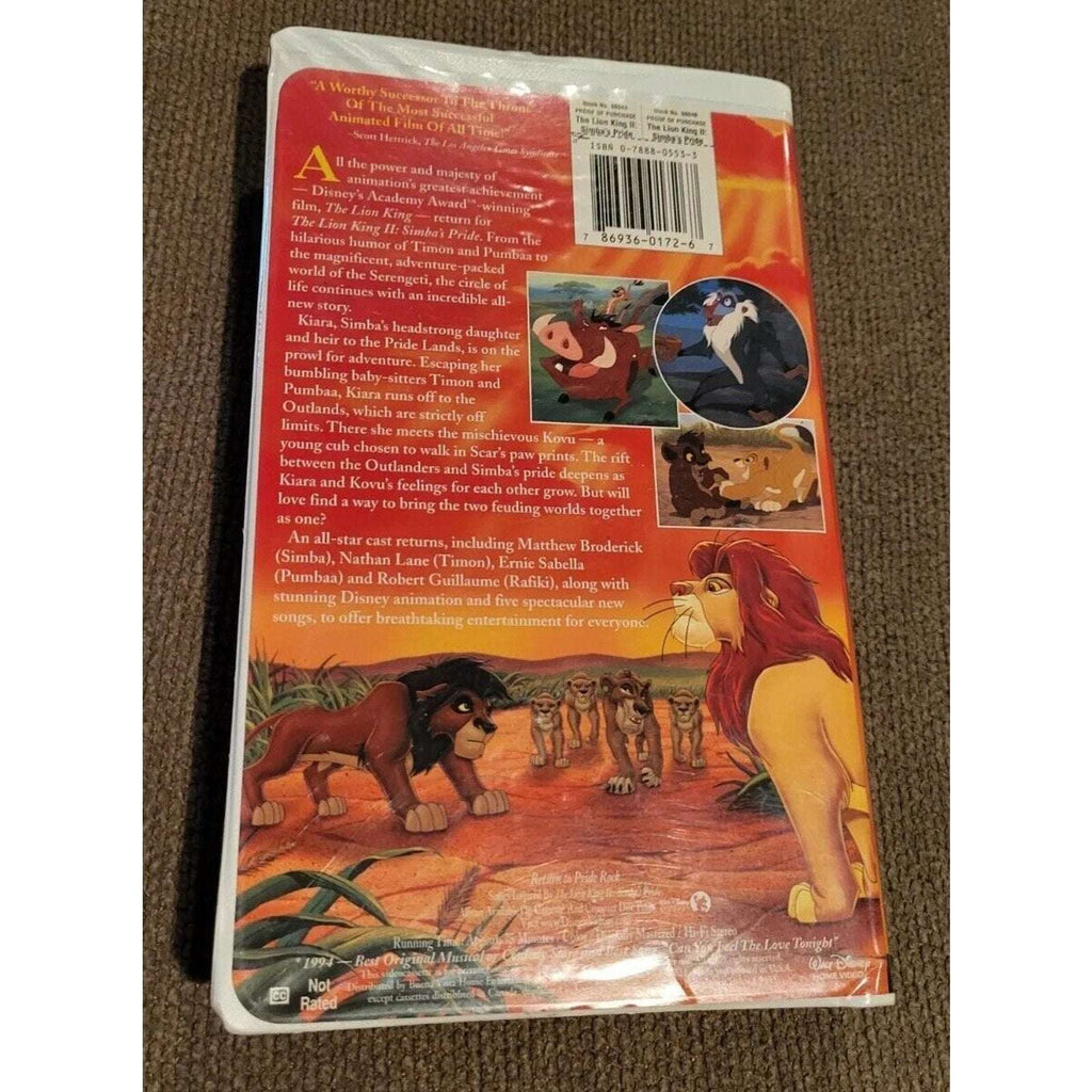 Disney's The Lion King II Simba's Pride VHS 1998 #8804