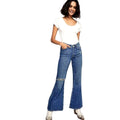 WE THE FREE Jeans Size 26 Super Flare RELAXED HERITAGE Ripped, Button Fly