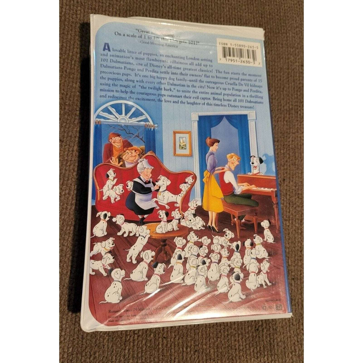 Walt Disney's Classics 101 Dalmations VHS ** Black Diamond Edition 1992 #1263