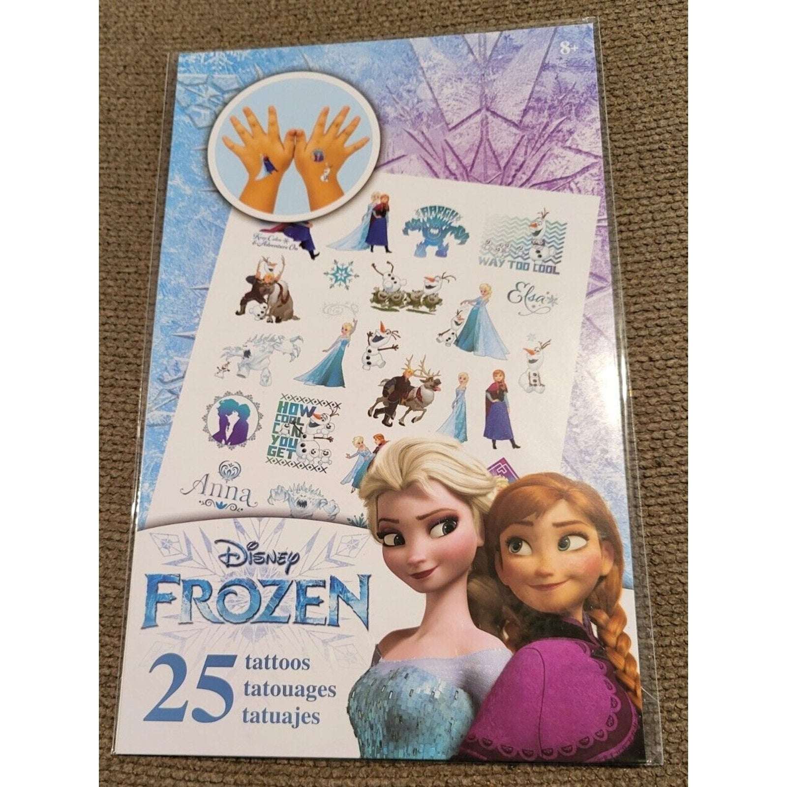 DISNEY Pixar FROZEN Pack of 25 Kids Temporary Tattoos New/Sealed