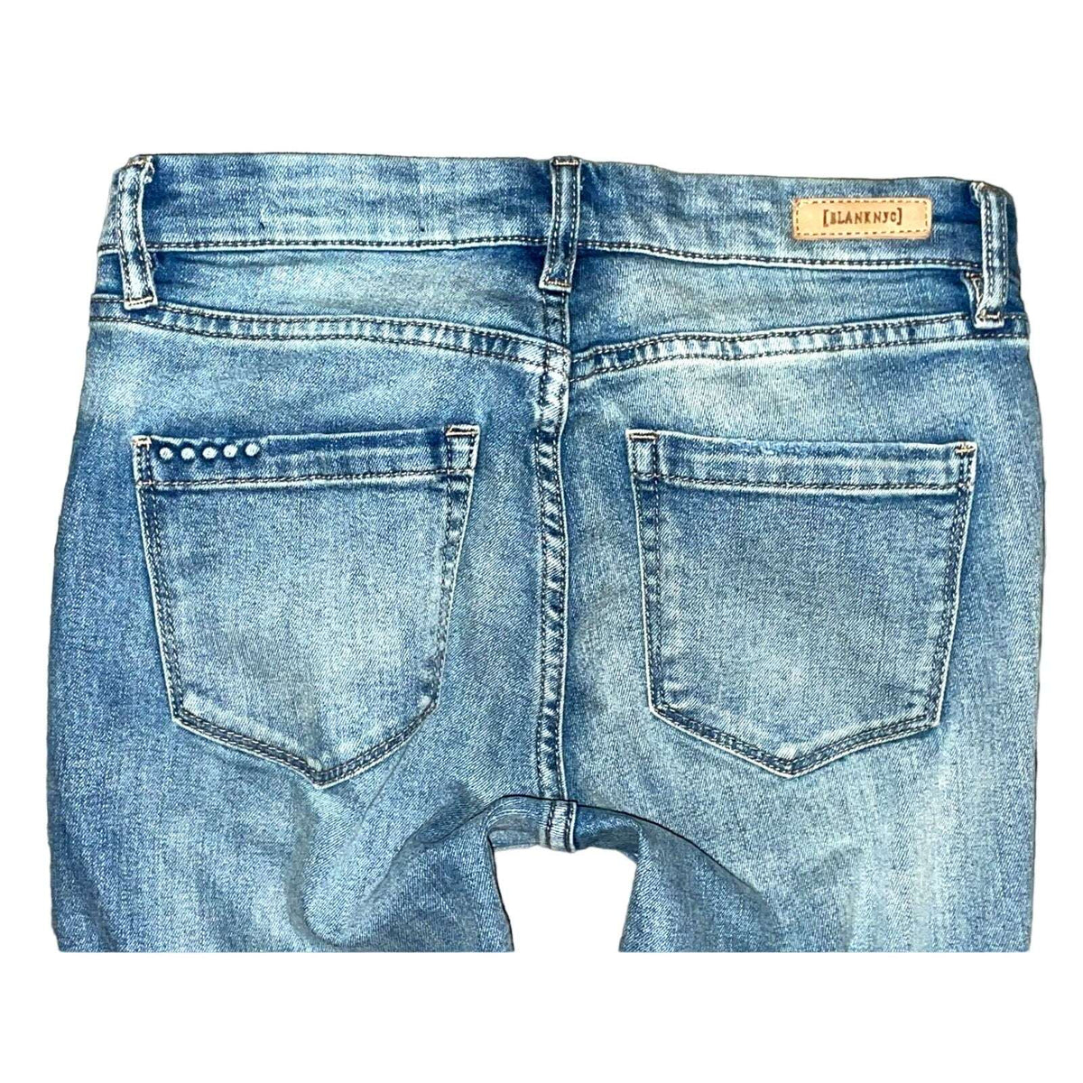 Blank NYC The Bond Mid Rise Skinny in Jersey Girls Distressed Jeans Size 26