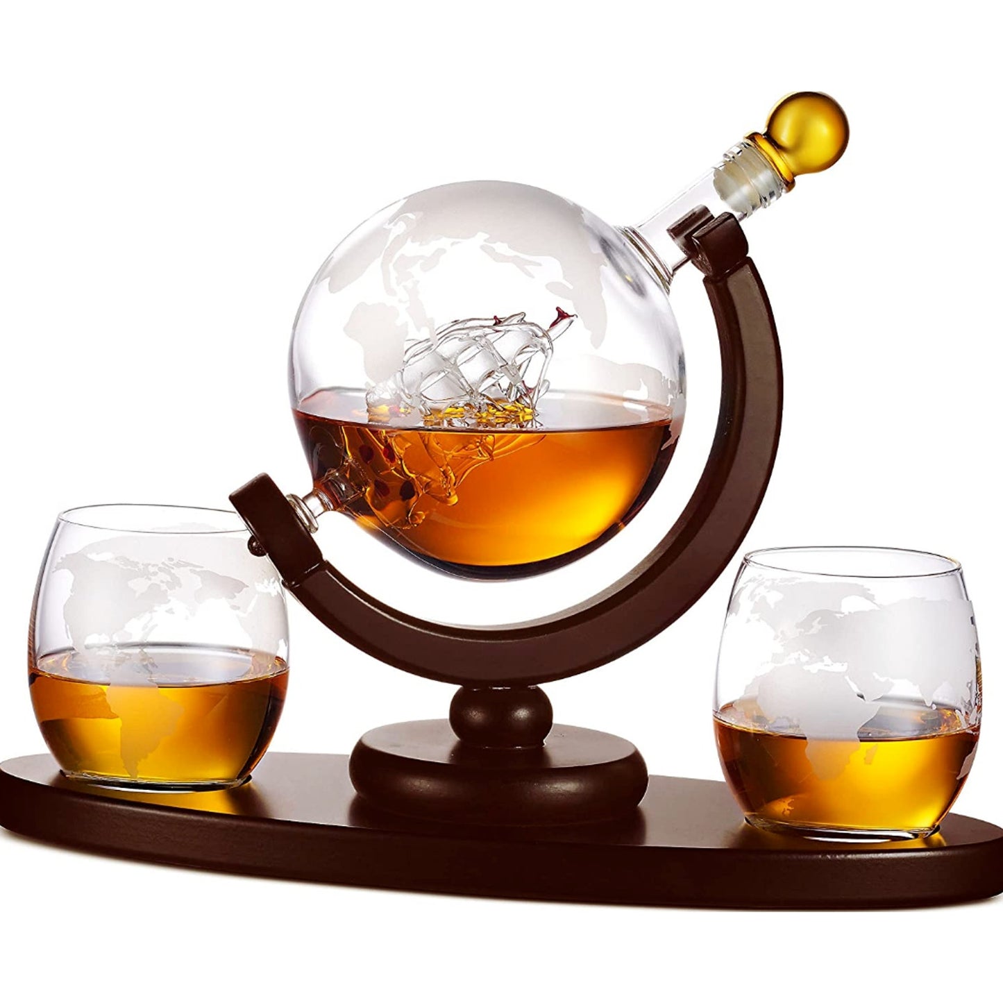 Sailing Whiskey & Wine Decanter Globe Chiller Stones & Glasses The Wine Savant