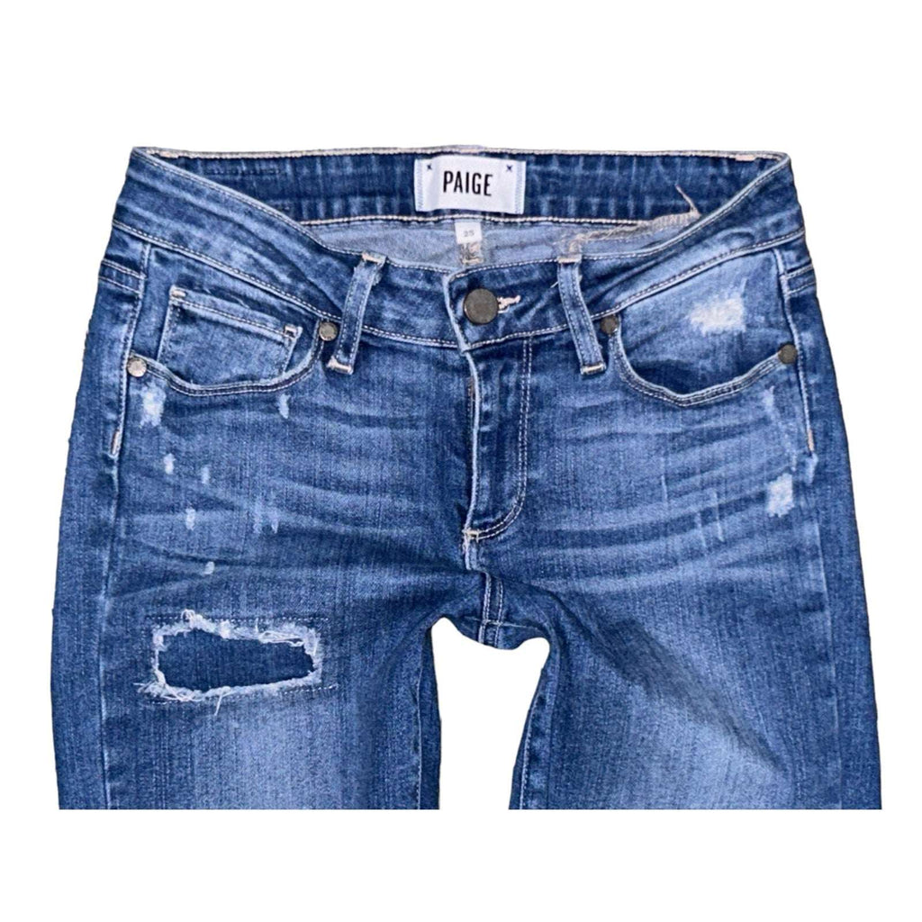 Paige Verdugo Ultra Skinny Leg Distressed & Patched Edition Jeans Size 25