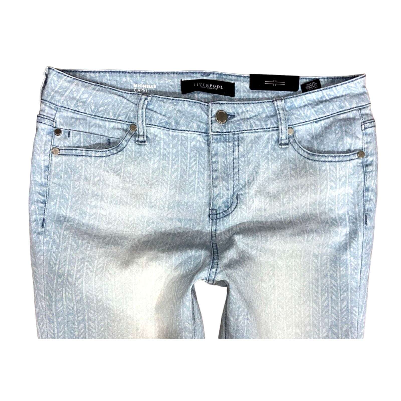 New! LIVERPOOL Michelle Capri in Super Bleach Blue Jeans Sz 10 / 30