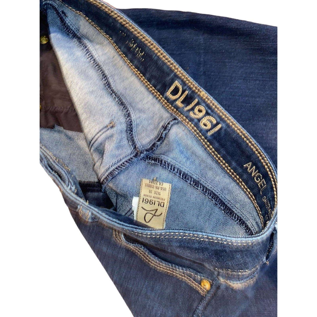 DL1961 ANGEL Mid Rise Skinny Leg Ankle Jeans in Mariner Wash Size 28