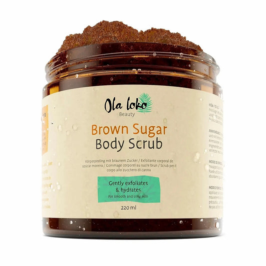 Ola Loko Brown Sugar Body Scrub Pure Sugar Crystals - Tighter Skin - Vegan NEW