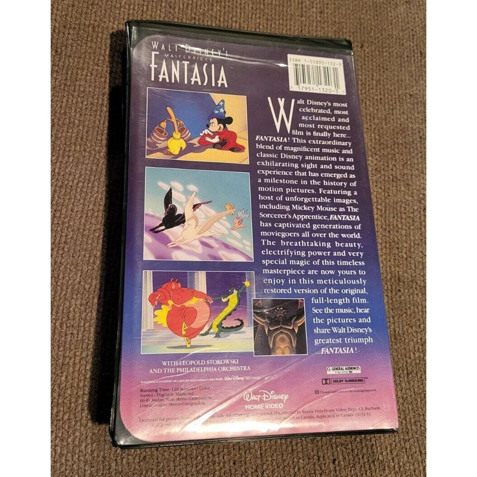 Walt Disney's Masterpiece Collection FANTASIA (VHS, 1991) #1132
