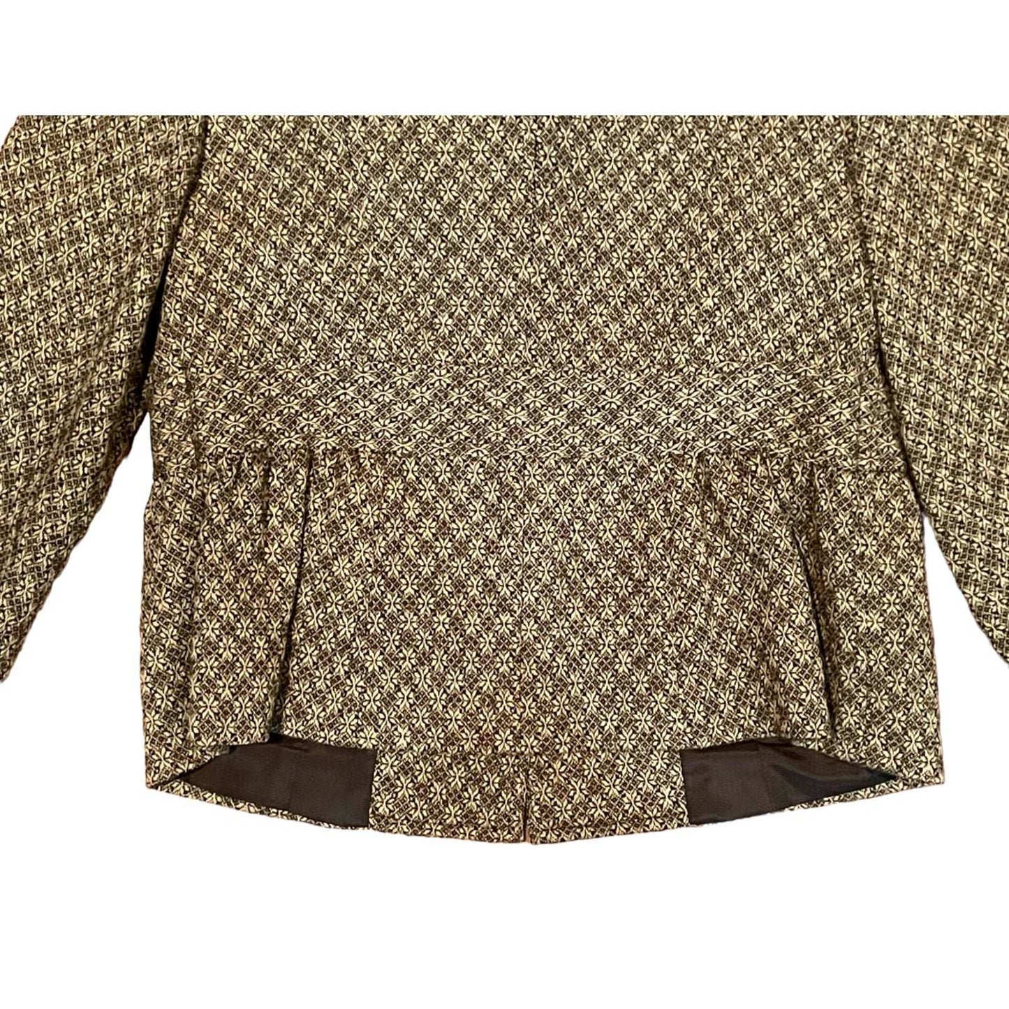 ANN TAYLOR LOFT Brown/Tan Snowflake Wool Tweed Peacoat Sz 8