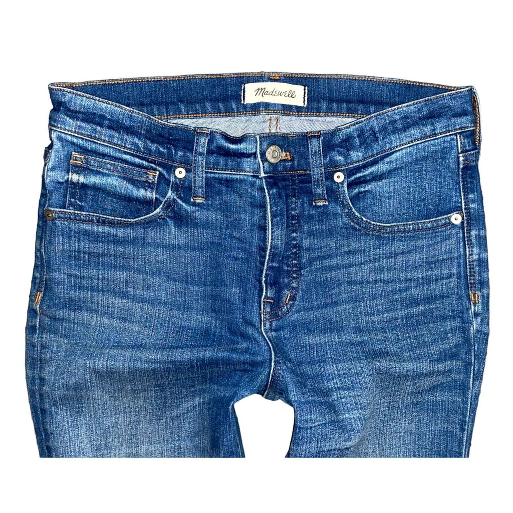 Madewell 9" High Rise Skinny Crop Ripped Distressed Stretch Jeans Size 28