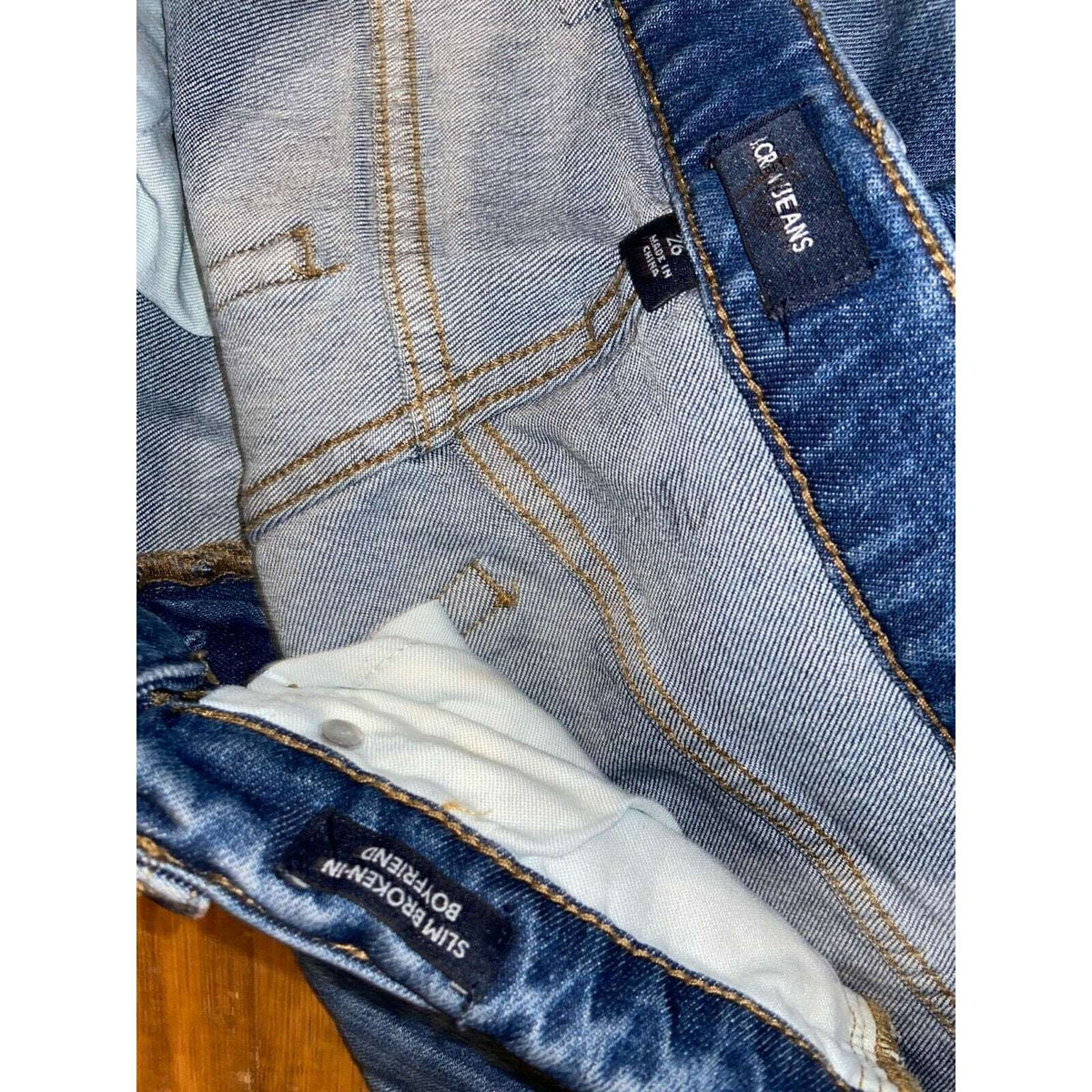 J.Crew Slim Broken-In Boyfriend High Rise Frayed Hem Jeans Size 26
