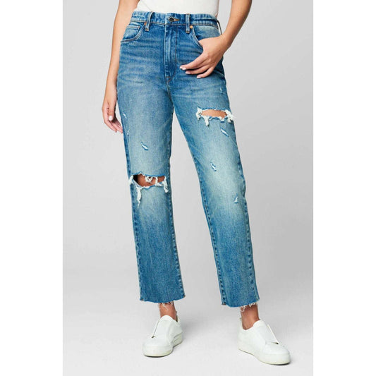 BLANK NYC The Howard Mid Rise Ripped Loose Jeans in LIFE ROLLS ON Size 29