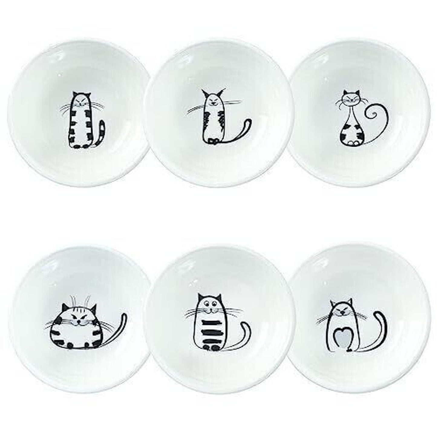 Socosy Super Cute Cat 6 Ceramic Sauce Dish/Seasoning Dish/Sushi Soy Dipping Bowl