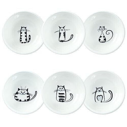 Socosy Super Cute Cat 6 Ceramic Sauce Dish/Seasoning Dish/Sushi Soy Dipping Bowl