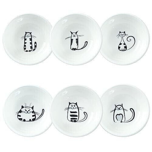 Socosy Super Cute Cat 6 Ceramic Sauce Dish/Seasoning Dish/Sushi Soy Dipping Bowl