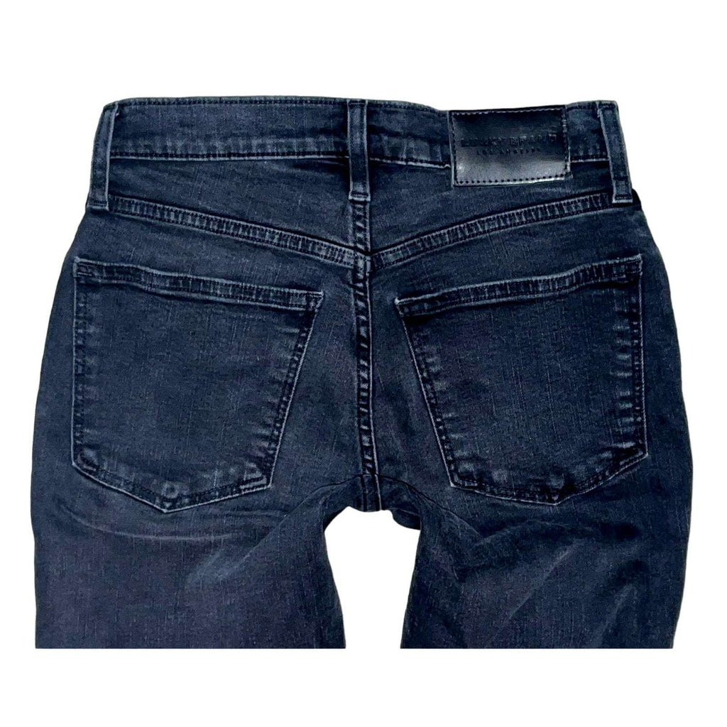 Lucky Brand Ava Mid Rise Crop Mini Boot Button Fly Distressed Jeans Size 2 / 26