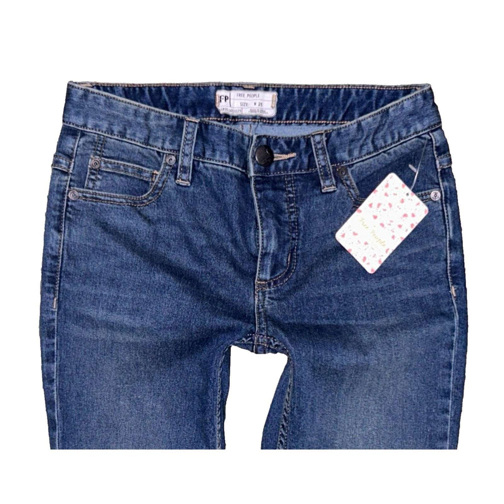 FREE PEOPLE Josie Low Rise Skinny Leg Ripped Knee Edition Jeans Size 25