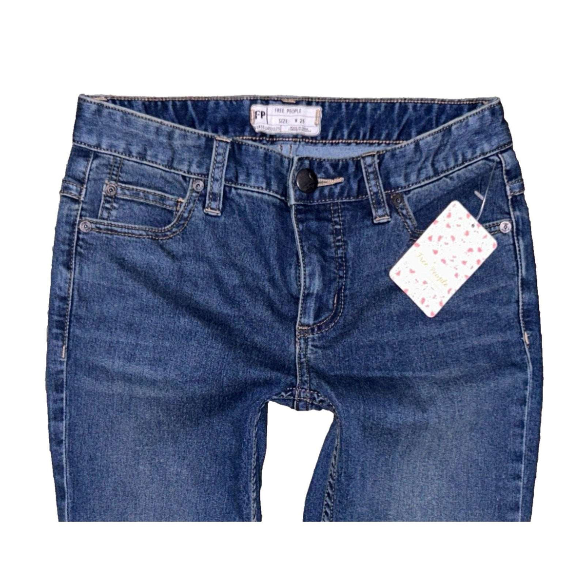 FREE PEOPLE Josie Low Rise Skinny Leg Ripped Knee Edition Jeans Size 25