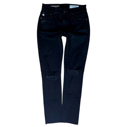 Adriano Goldschmied Farrah High Skinny Ankle 1 Year Midnight Black Destructed 24