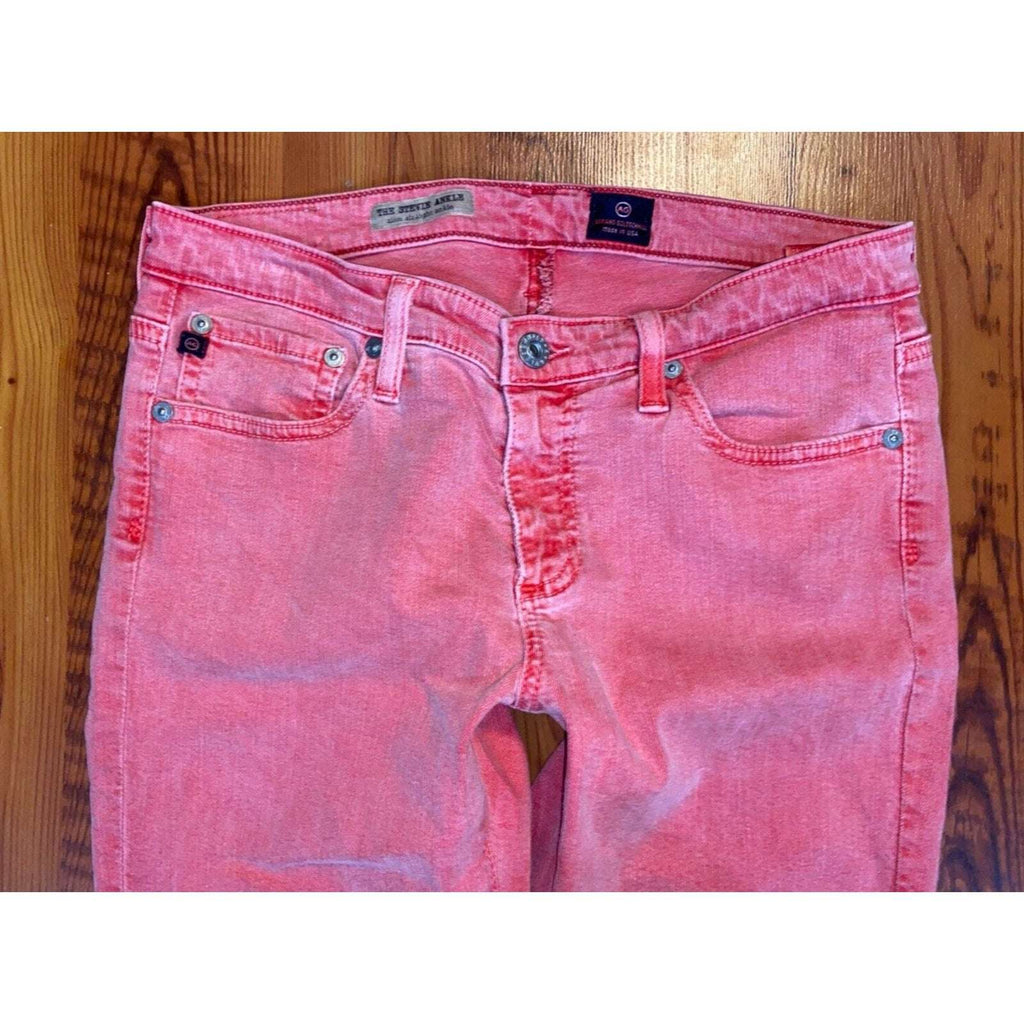 AG Adriano Goldschmied Red Fade The Stevie Straight Ankle Jeans Sz 28