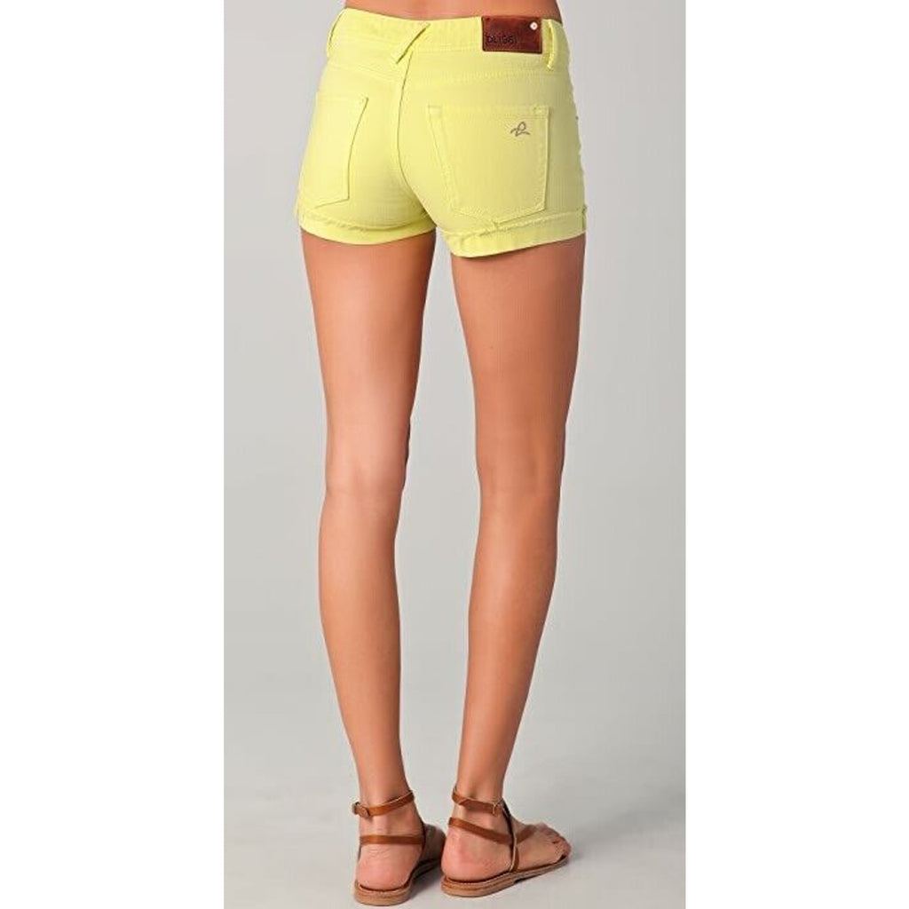 DL1961 CAMERON PIN UP SHORTS Yellow Cuffed Denim Shorts Sz 26