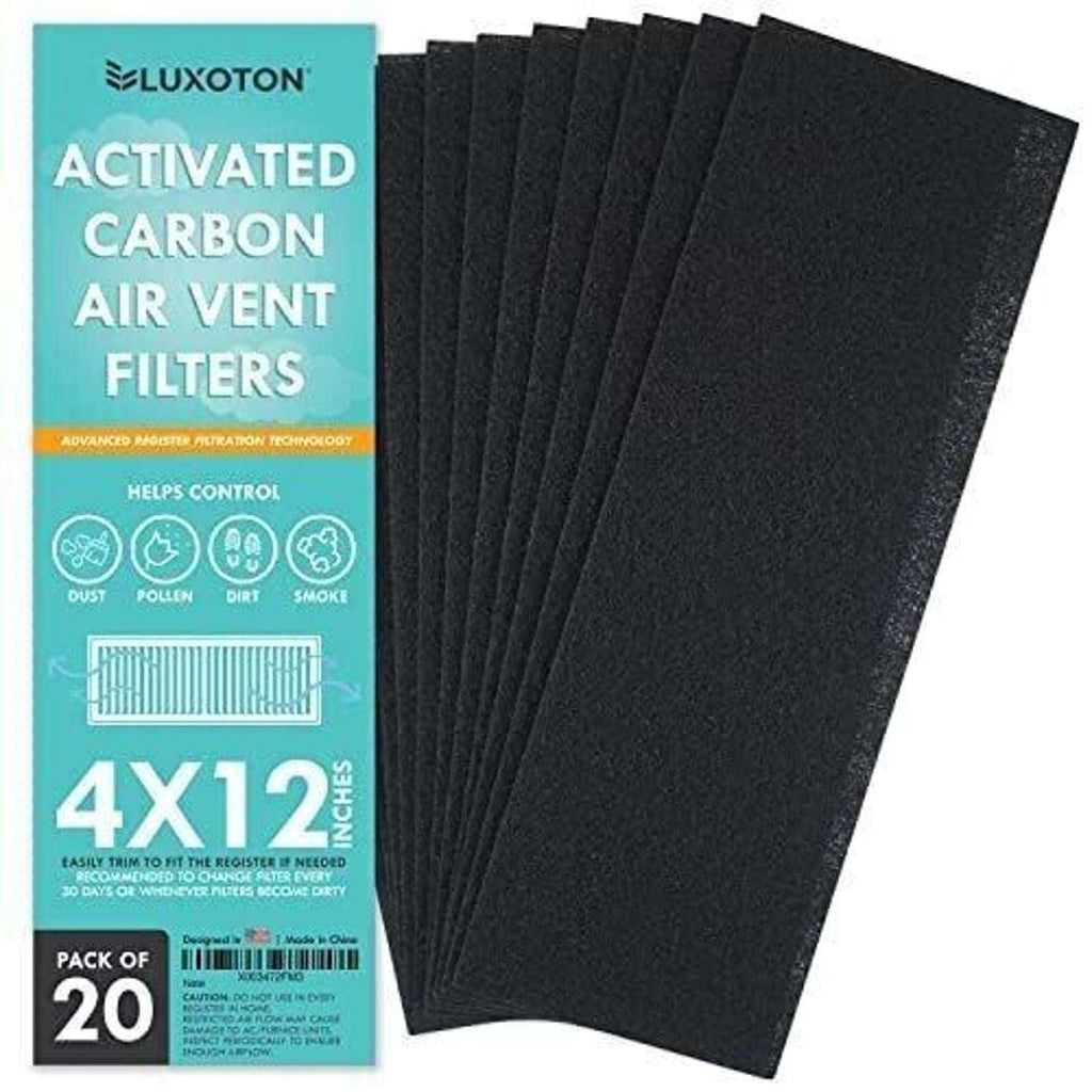 20 Activated Carbon Air Vent Filters 4" x 12" for Home Floor Vent Cleaner Air