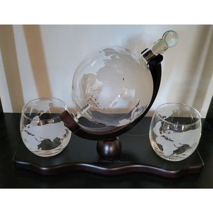 Sailing Whiskey & Wine Decanter Globe Chiller Stones & Glasses The Wine Savant