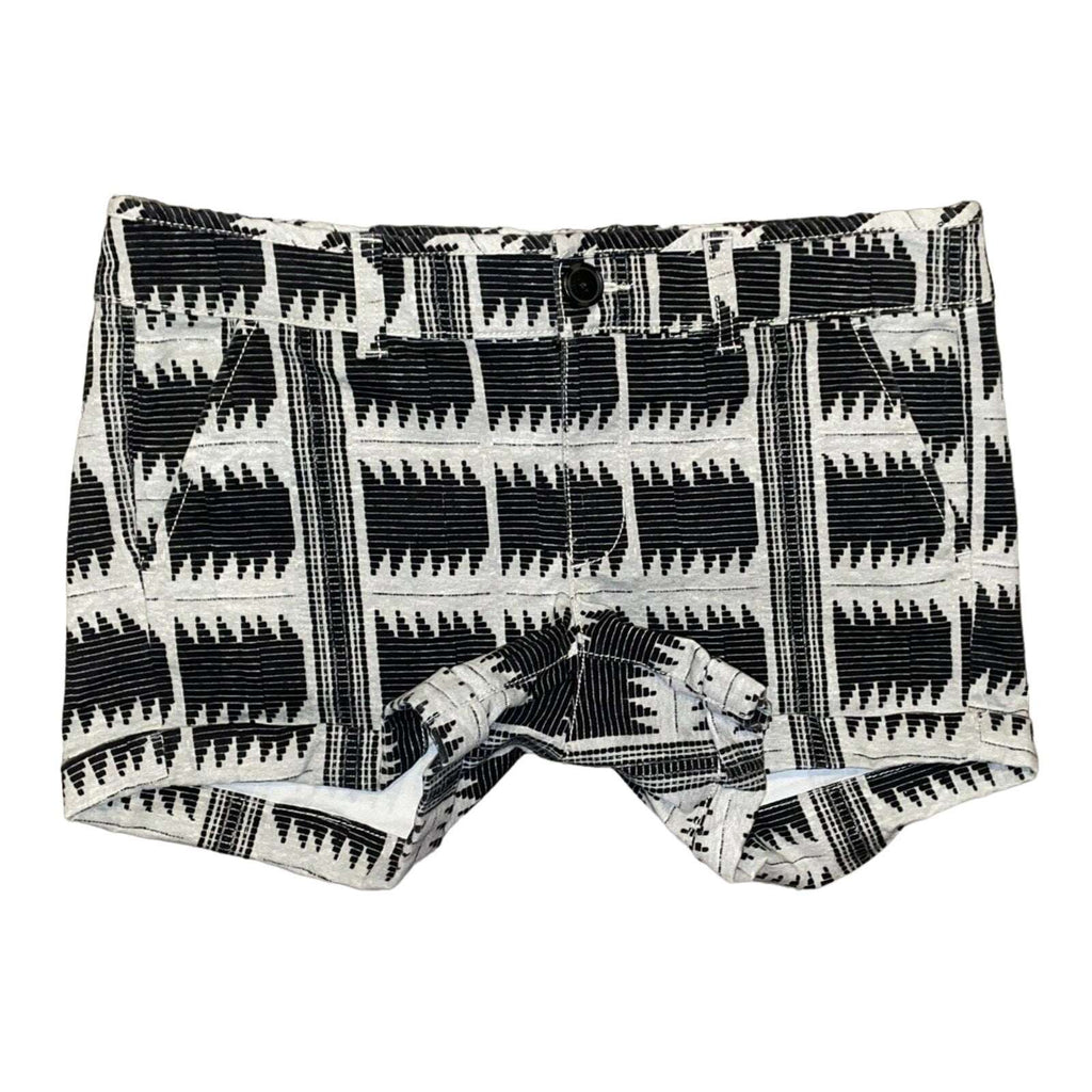 American Eagle Midi Aztec Black, Gray & White Stretch Chino Shorts Size 6