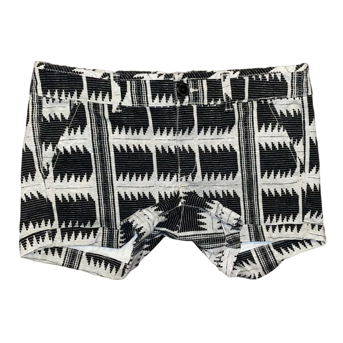American Eagle Midi Aztec Black, Gray & White Stretch Chino Shorts Size 6