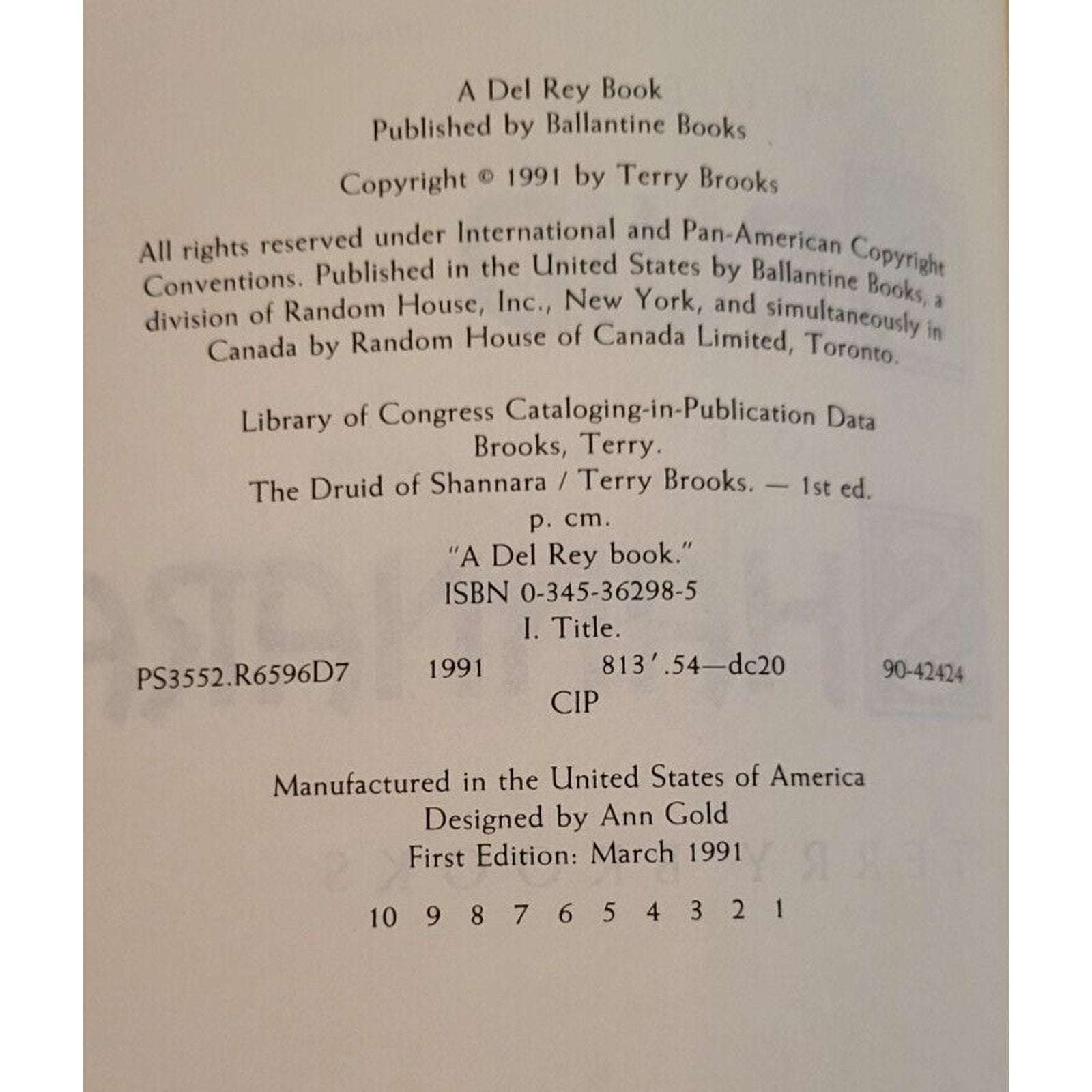 The Druid of Shannara (Book 2) TERRY BROOKS - 1991 First Edition Hardcover Book