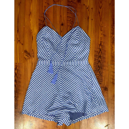 NEW! TJD The Jetset Diaries Haven Romper In Chambray Stripe Sz L (Large)